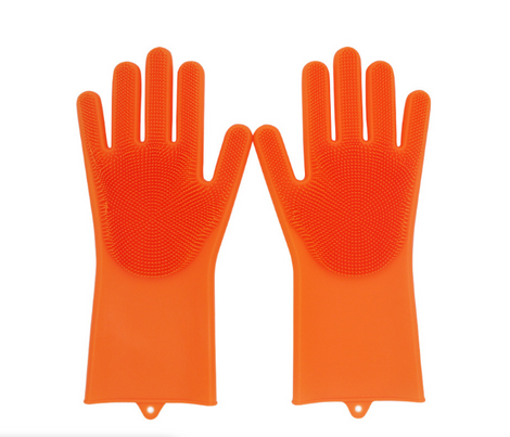 Housework Kitchen Cleaning Sillicone Bristle Gloves