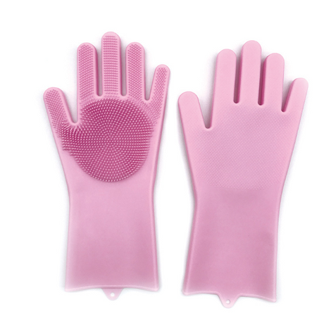 Housework Kitchen Cleaning Sillicone Bristle Gloves