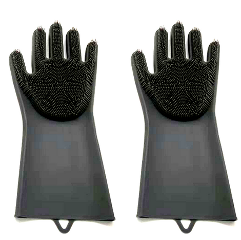 Housework Kitchen Cleaning Sillicone Bristle Gloves