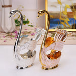 European Style Household Decorative Fashion Cute Swan Design Spoon Fork Set