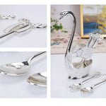 European Style Household Decorative Fashion Cute Swan Design Spoon Fork Set