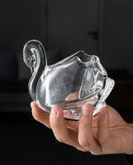 European Style Exquisite High-end Petal Fruit Fork Spoon Set with Spoon Swan Glass