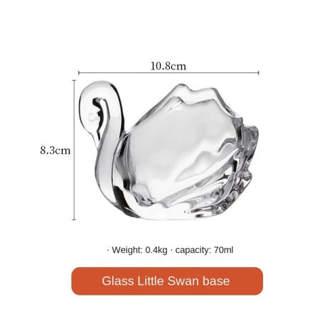 European Style Exquisite High-end Petal Fruit Fork Spoon Set with Spoon Swan Glass